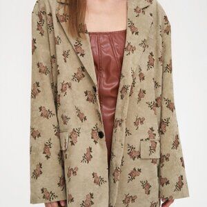 NEW 90s retro Autumn Floral Curduroy Blazer
